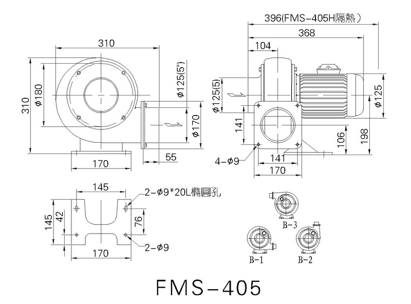 FMS-405鼓风机尺寸图