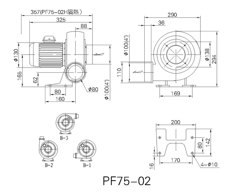 PF75鼓风机尺寸图