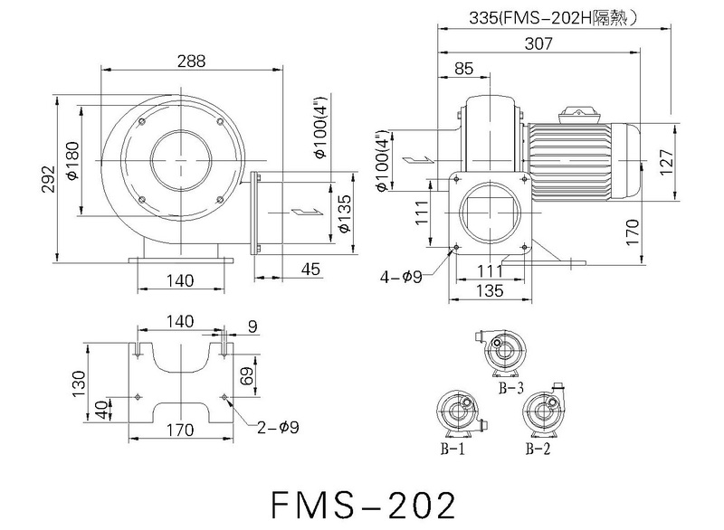 FMS-202鼓风机尺寸图